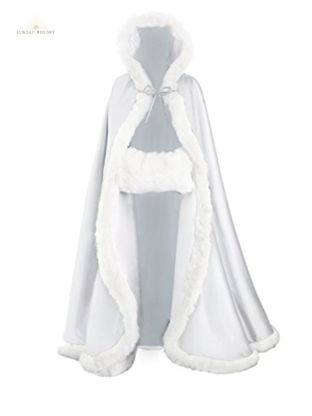 Wedding Cape Hooded Cloak Reversible Fur Trim Free Hand Muff